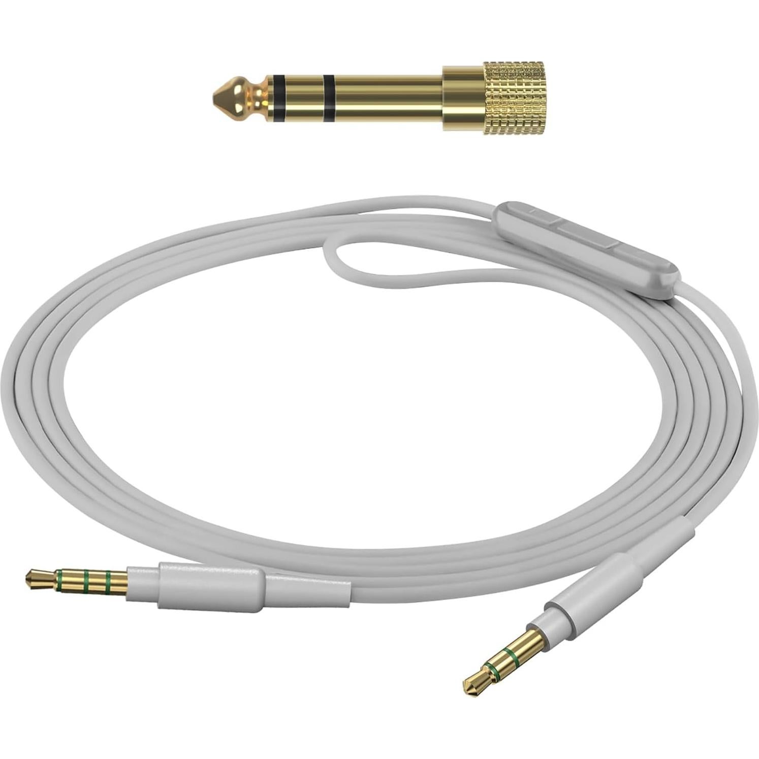 Audio Cable with Mic Compatible with Beats Studio Pro, Studio 3 Headphones 1/8" (3.5mm) to 3.5mm Replacement Stereo Cord with Inline Microphone and Volume Control (5.6 ft / 1.7 m)