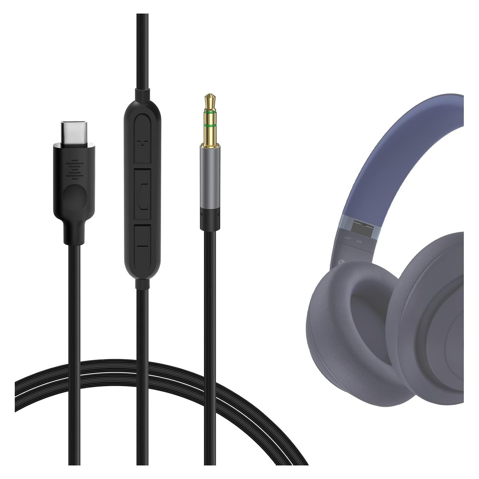 Cable USB-C a 3.5mm GEEKRIA con Micrófono y Control de Volumen 1.2m