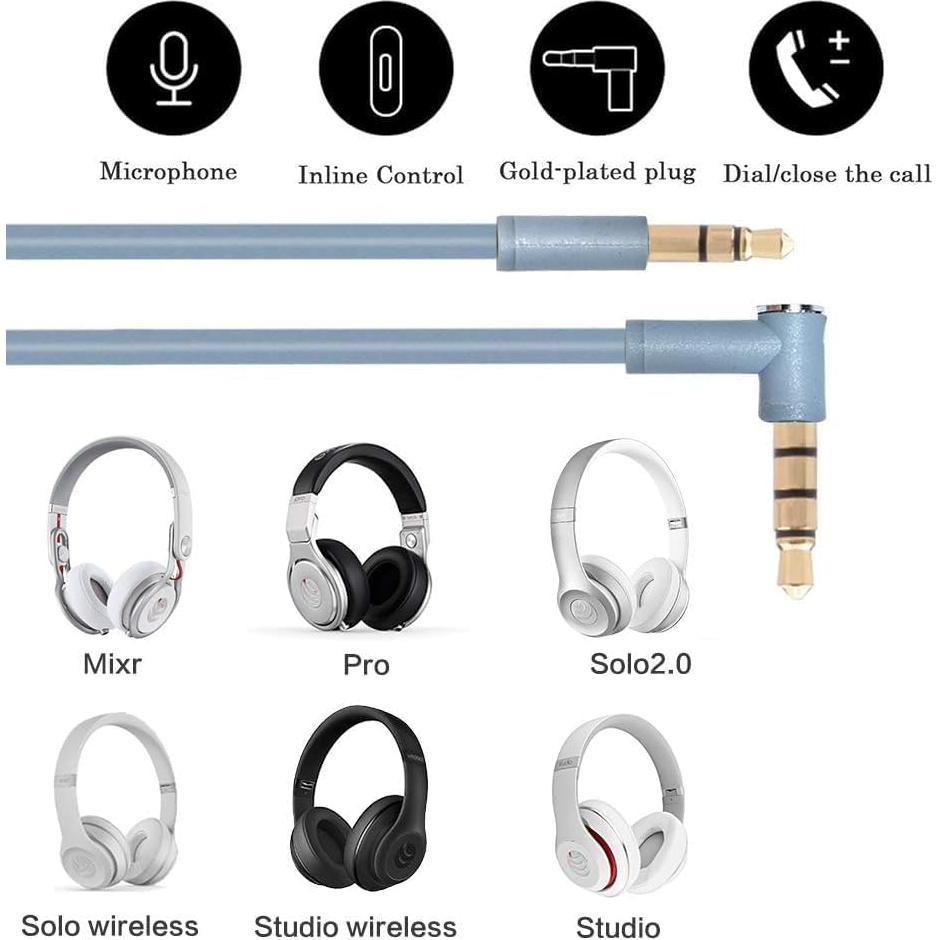 Cable de Audio de Reemplazo Tobysome para Beats Studio y Solo