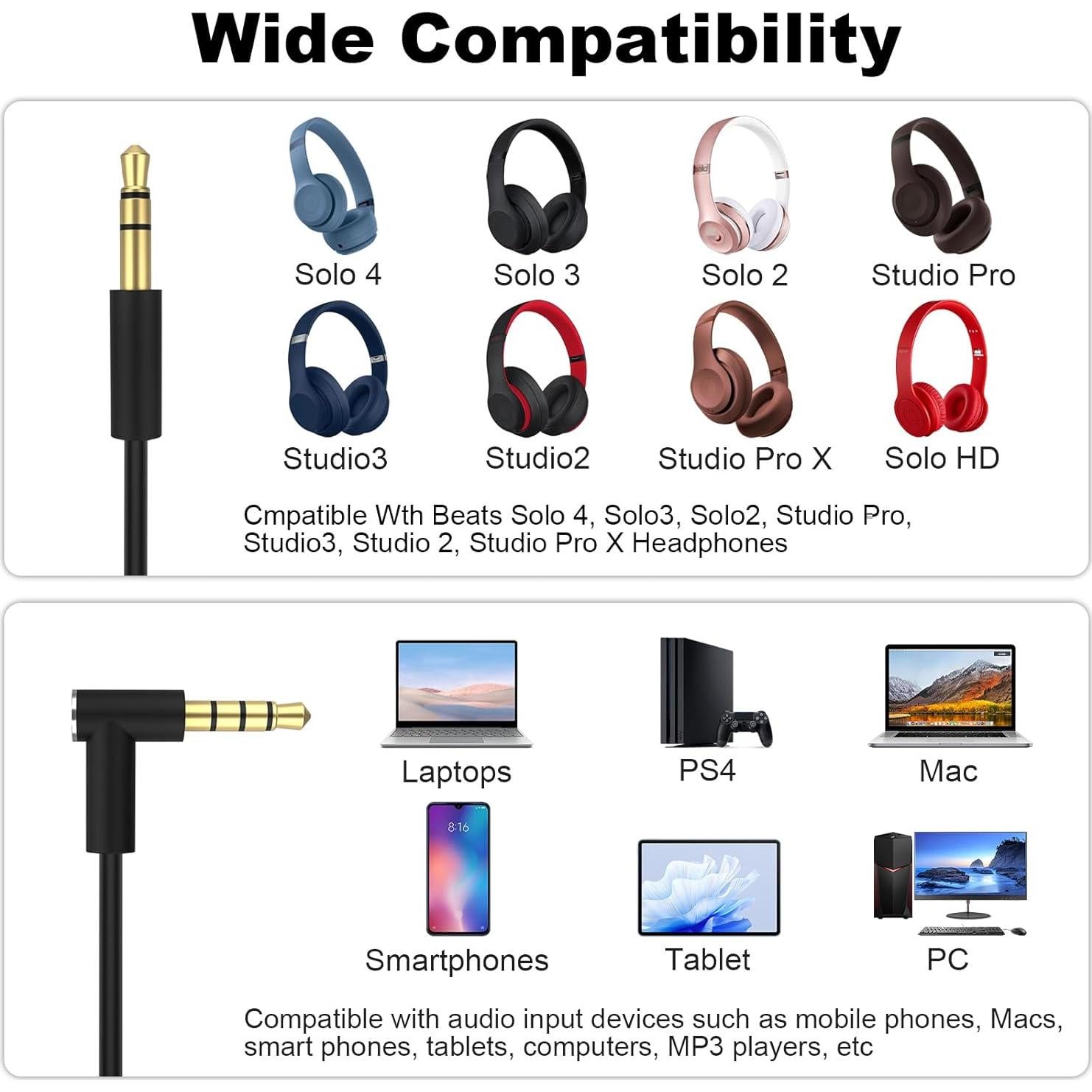 Cable de audio 3.5mm Toxaoii para Beats y Sony con micrófono