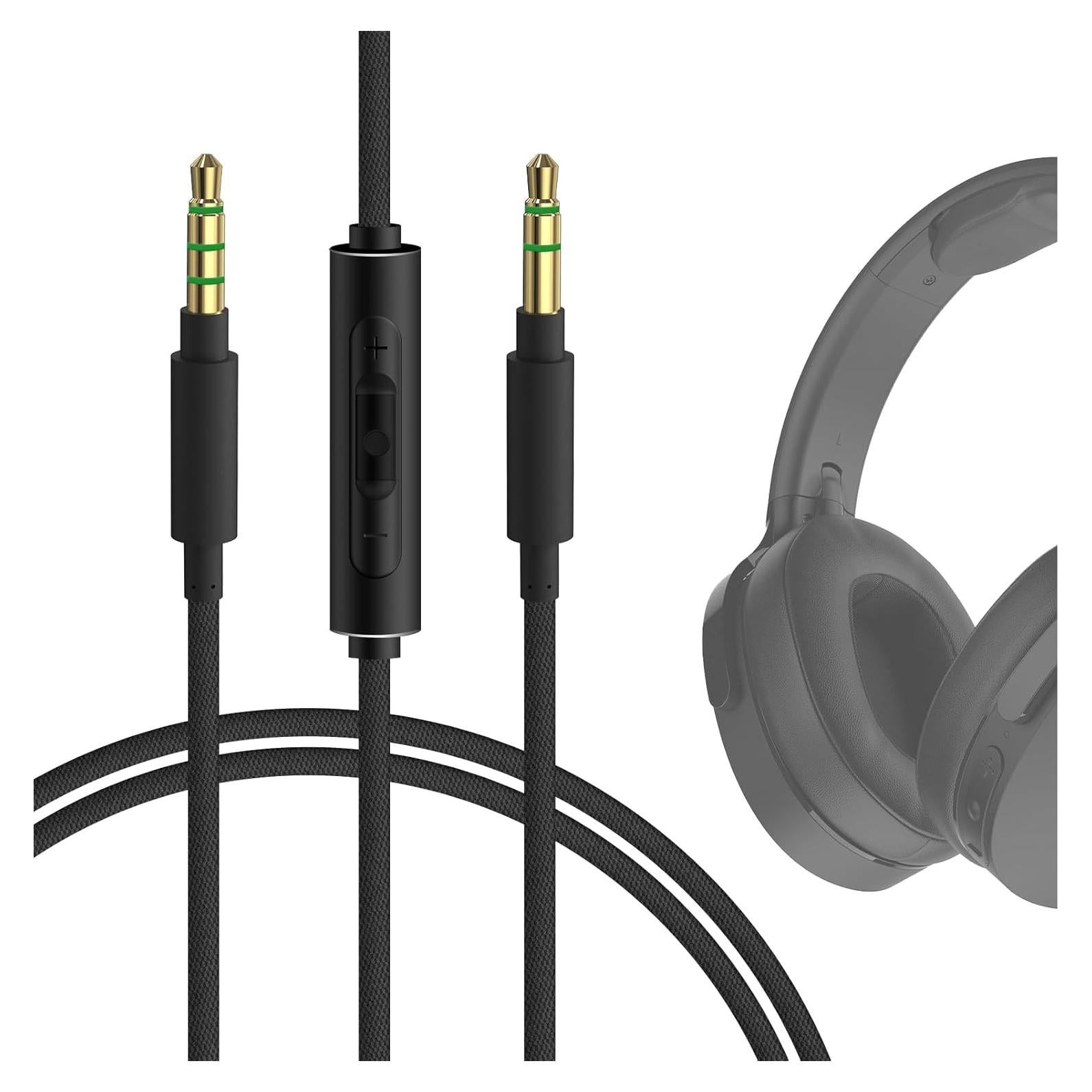 Cable de Audio GEEKRIA 3.5mm con Micrófono y Control de Volumen 1.2m