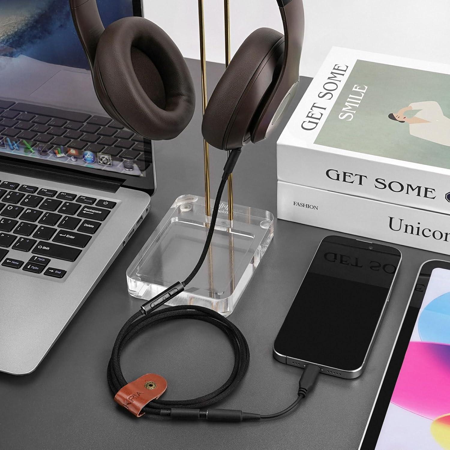 Cable de Audio GEEKRIA 3.5mm con Micrófono y Control de Volumen 1.2m