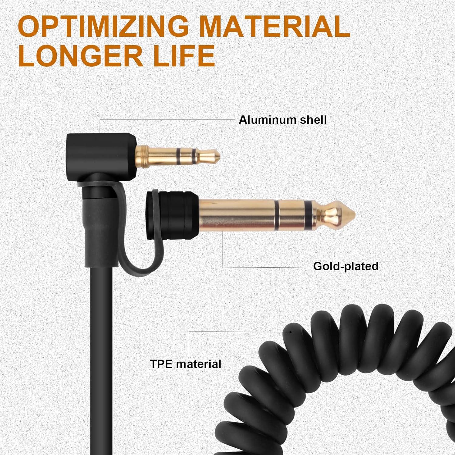 Cable de audio macho a macho 3.5mm Saipomor con adaptador 6.5mm