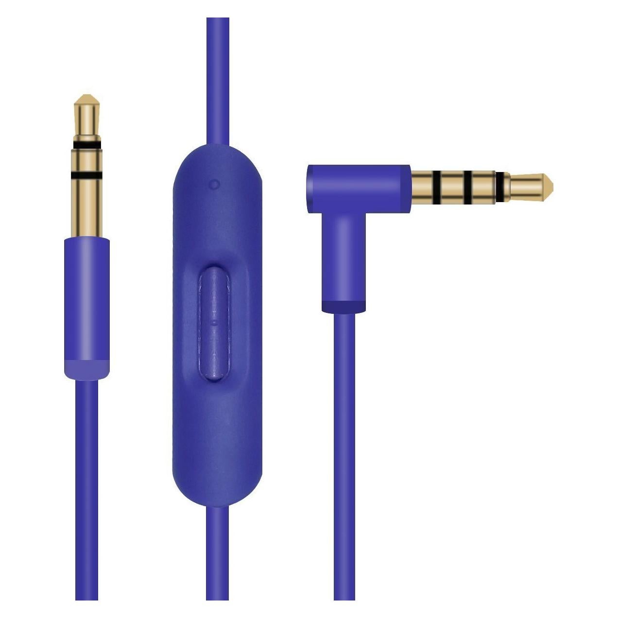 Cable de audio de extensión Sqrmekoko con micrófono 130cm púrpura