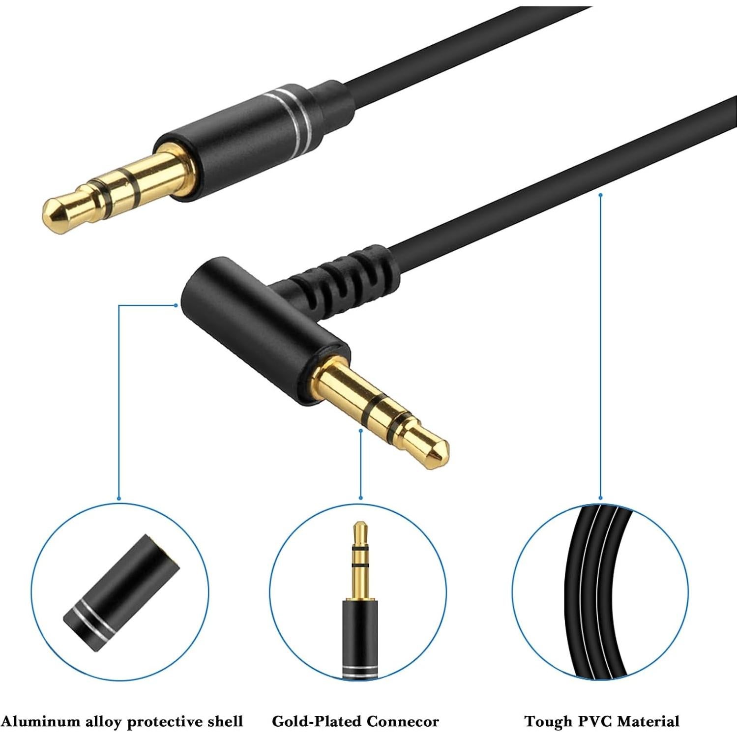 Audio Cable for Beats Studio Pro/3/2, Solo 4/3/HD/Pro, Mix Headphones, 3.5mm TRS Replacement Aux Cord (5 ft/1.5 m 2 Pack)