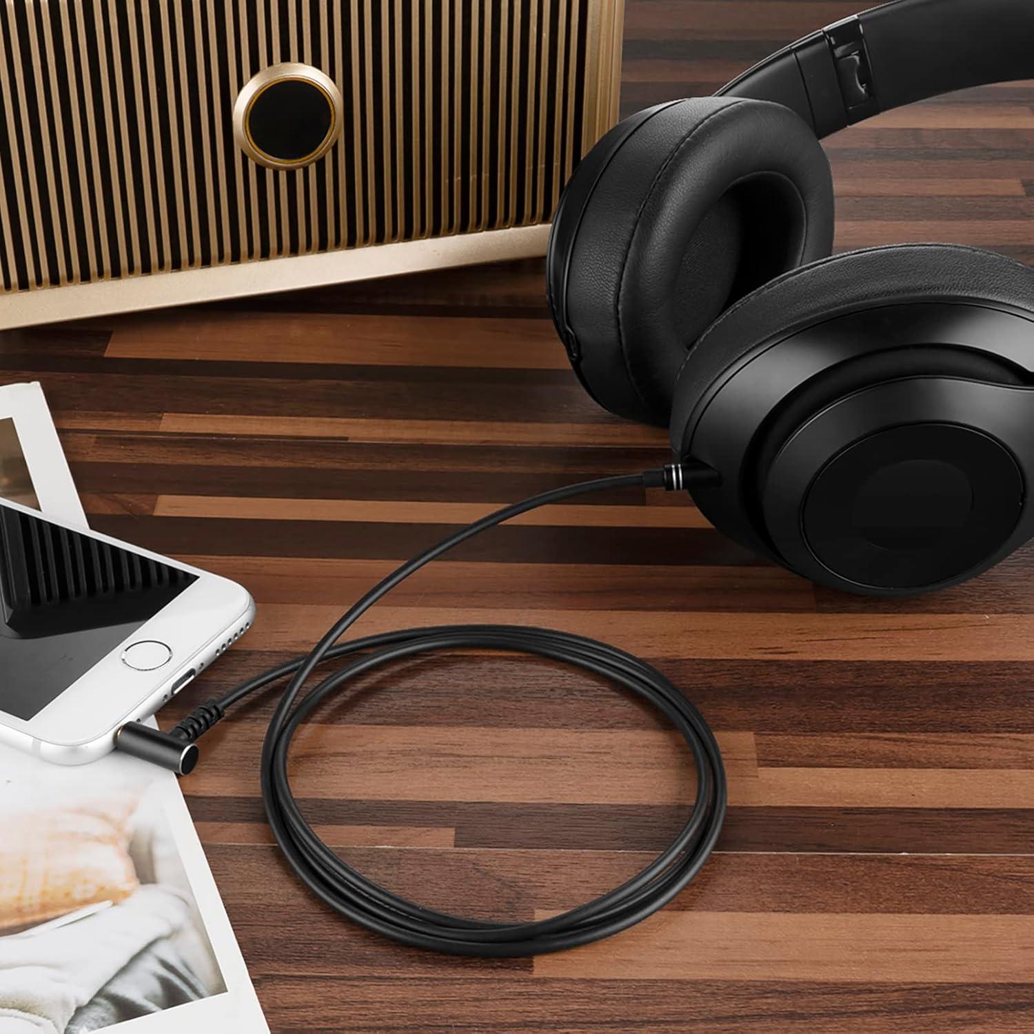 Audio Cable for Beats Studio Pro/3/2, Solo 4/3/HD/Pro, Mix Headphones, 3.5mm TRS Replacement Aux Cord (5 ft/1.5 m 2 Pack)