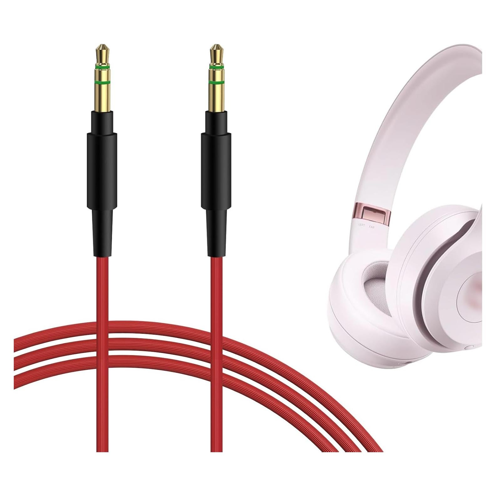 Nylon Braided Audio Cable Compatible with Beats Solo 4 Solo 3 Mixr Pro Headphones Cable, 1/8" (3.5mm) to 3.5mm Aux Replacement Stereo Cord (4 ft /1.2 m)