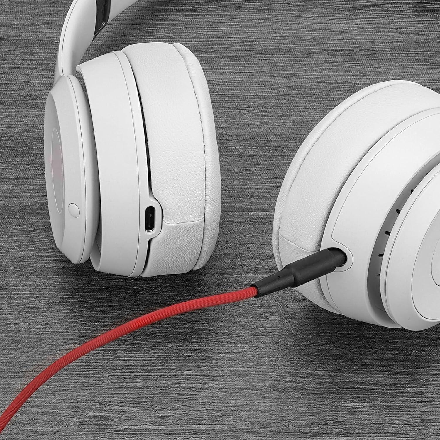 Nylon Braided Audio Cable Compatible with Beats Solo 4 Solo 3 Mixr Pro Headphones Cable, 1/8" (3.5mm) to 3.5mm Aux Replacement Stereo Cord (4 ft /1.2 m)