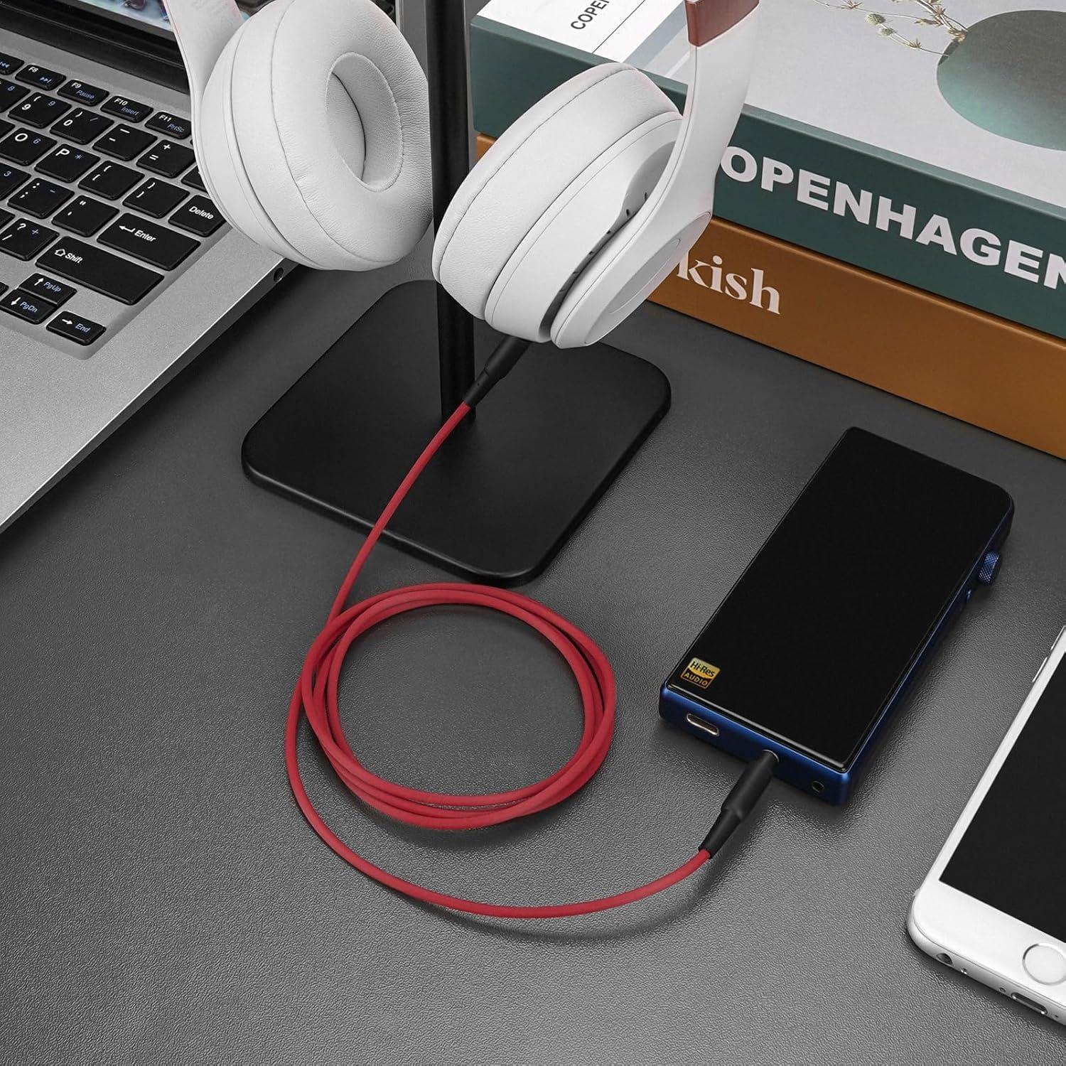 Nylon Braided Audio Cable Compatible with Beats Solo 4 Solo 3 Mixr Pro Headphones Cable, 1/8" (3.5mm) to 3.5mm Aux Replacement Stereo Cord (4 ft /1.2 m)