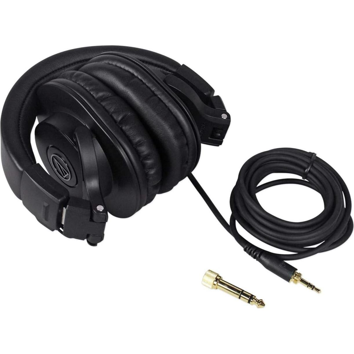 2404VLZ4 24-channel 4-Bus FX Mixer Bundle with Audio Technica PRO37 Condenser Microphone , Audio Technica Studio Monitor Headphones & Hosa 3 Pin XLR Female to Male Microphone Cable (4 item)