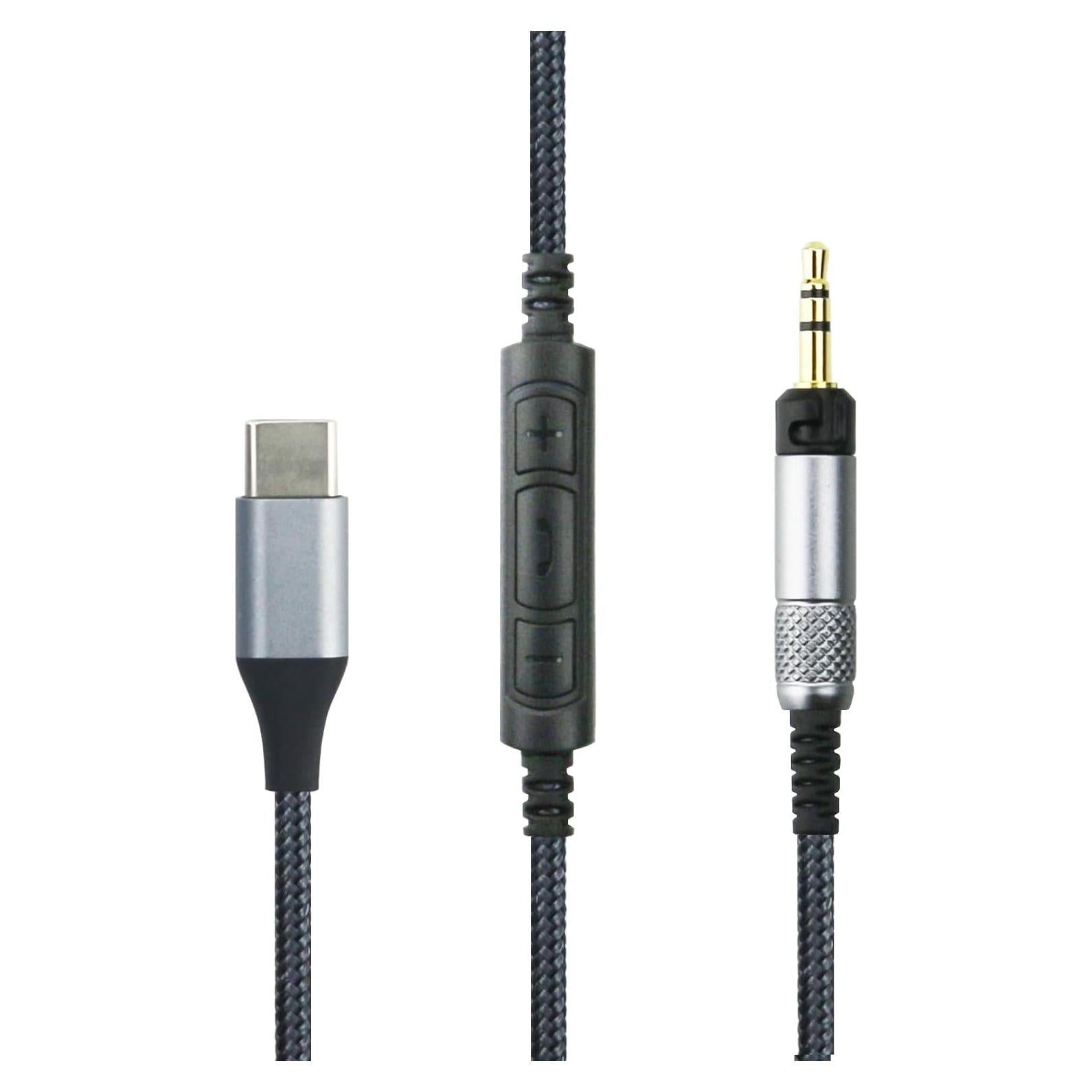 USB C to 2.5mm Audio Cable Compatible with Audio Technica ATH-M60X ATH-M50x ATH-M40x ATH-M70x Headphone, Remote Volume Mic Compatible with iPhone 15/iPad for Samsung for Oneplus Android Phone