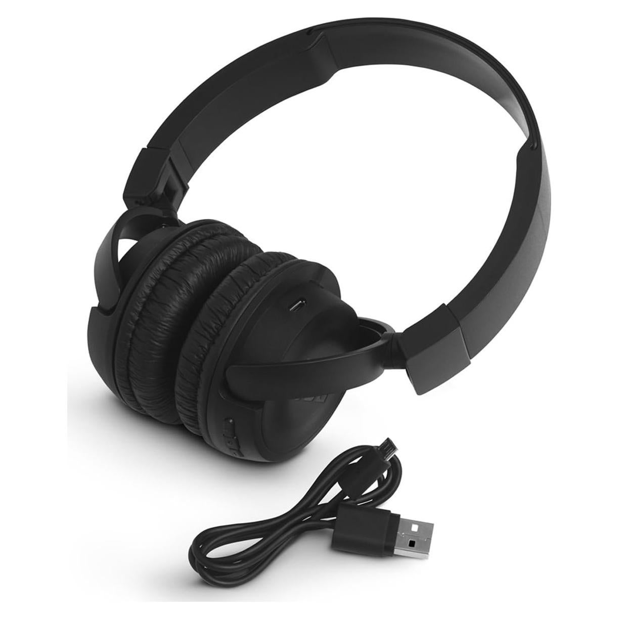 T450BT Wireless On-Ear Headphones with Built-in Remote and Microphone (Black)