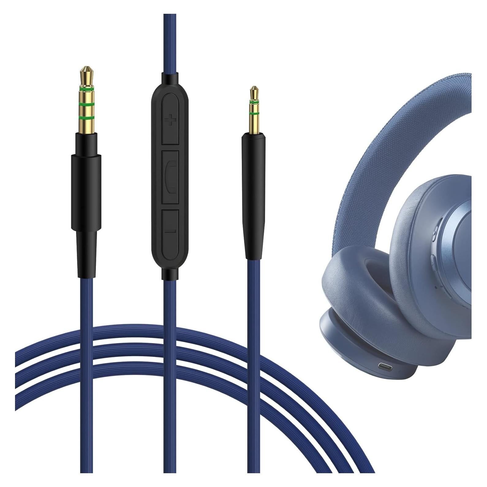 Audio Cable with Mic Compatible with JBL Tune 770NC 710BT Live 660NC 650BTNC Headphones, 2.5mm to 3.5mm Replacement Cord with Inline Microphone and Volume Control (4 ft / 1.2 m)