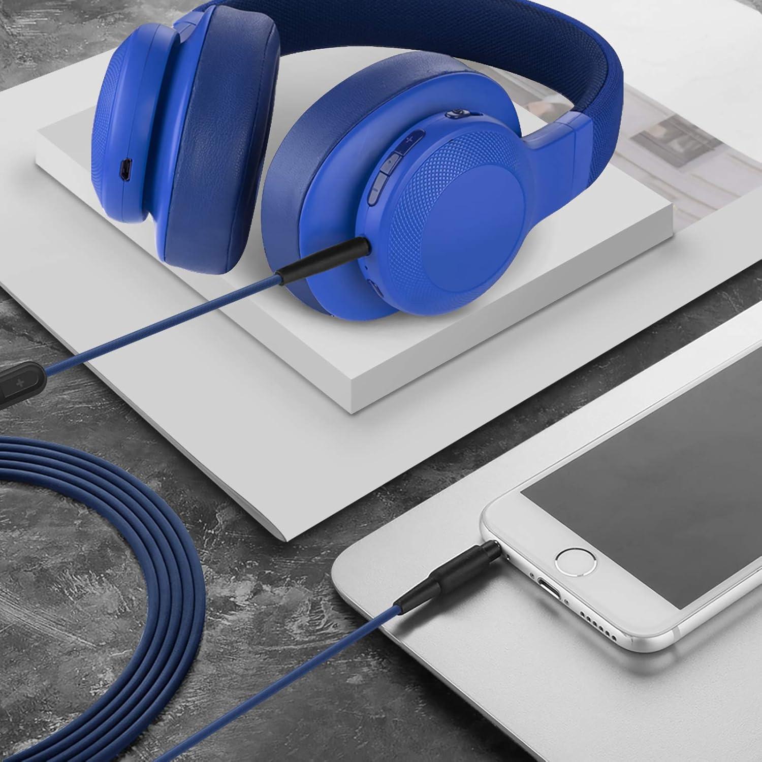 Audio Cable with Mic Compatible with JBL Tune 770NC 710BT Live 660NC 650BTNC Headphones, 2.5mm to 3.5mm Replacement Cord with Inline Microphone and Volume Control (4 ft / 1.2 m)