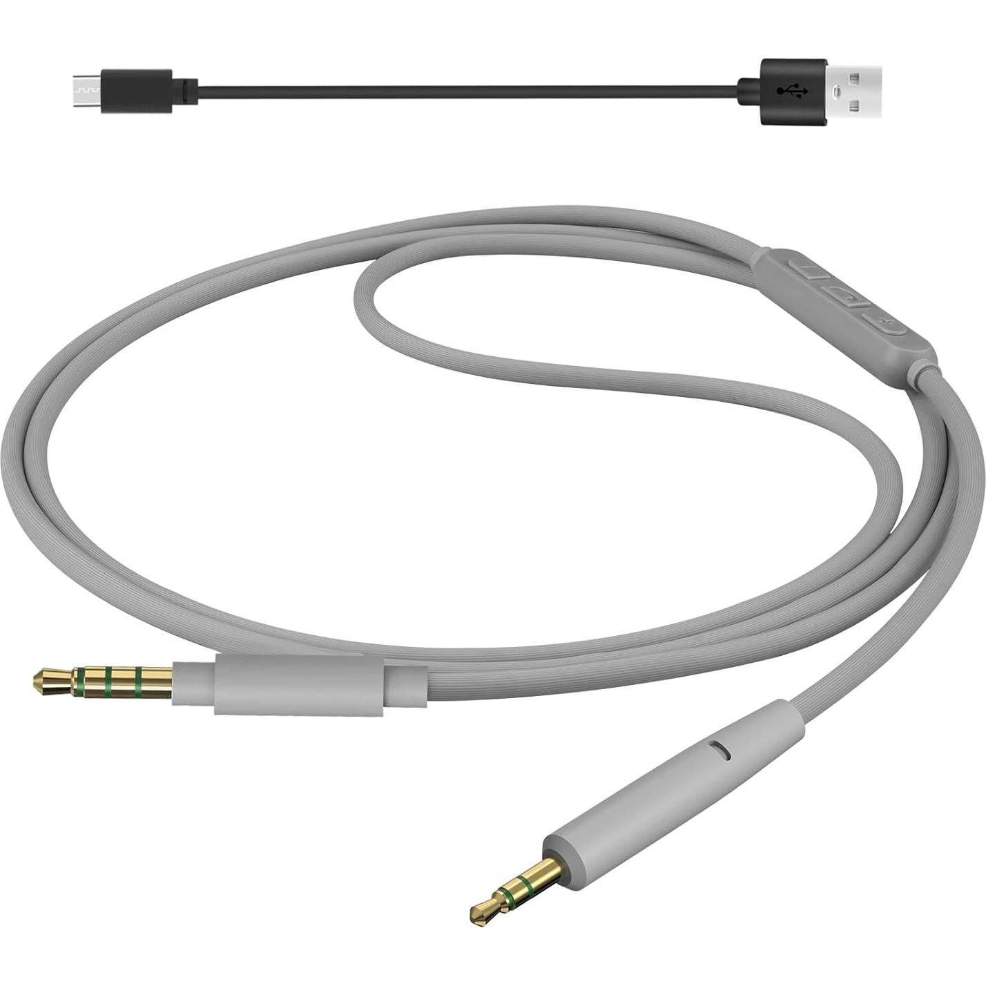 Cable de Audio Geekria 2.5mm a 3.5mm con Micrófono y Control de Volumen