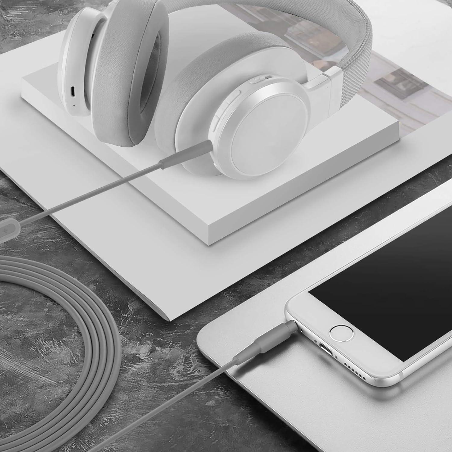 Cable de Audio Geekria 2.5mm a 3.5mm con Micrófono y Control de Volumen