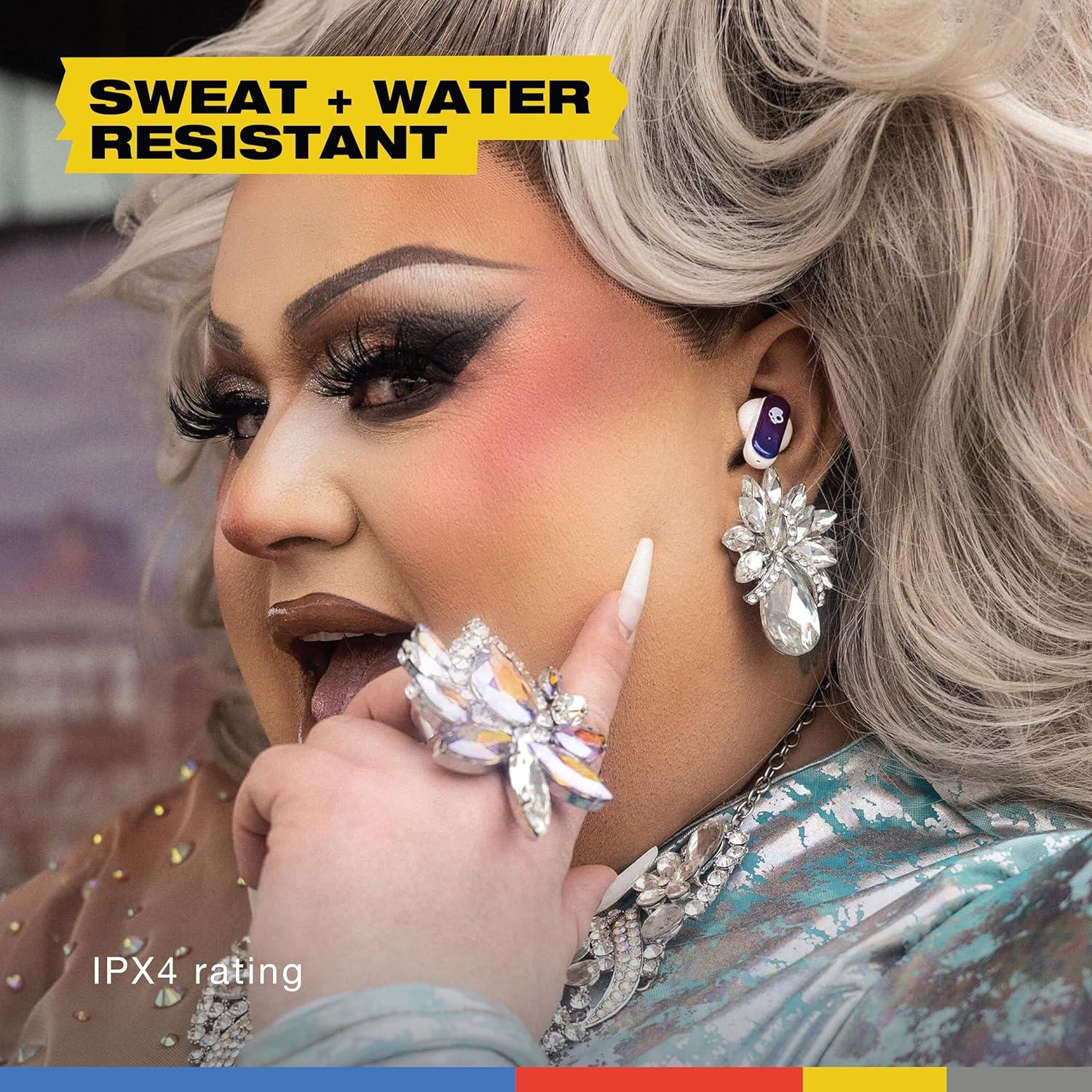 Skullcandy Dime Evo Wireless Earbuds, Bluetooth Headphones, Noise Isolating Fit, Up to 36 Hours Battery, Microphone for iPhone Android, Easy Carry with Clip-Anywhere Case - All Love