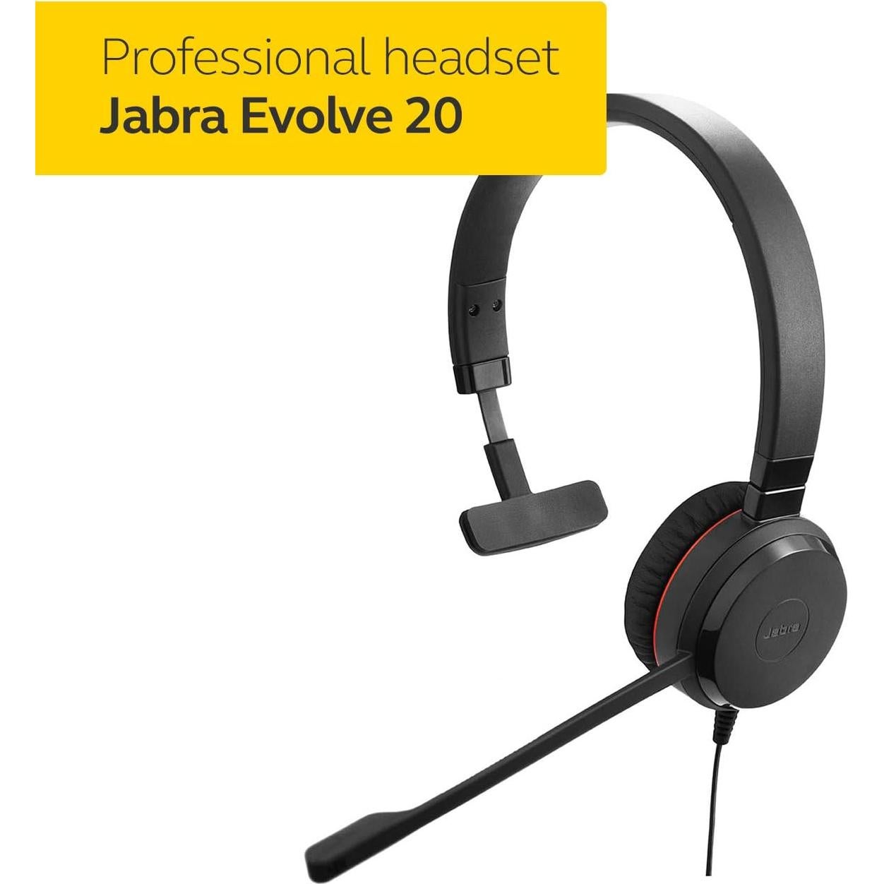 Auricular Jabra Evolve 20SE UC Mono con Cable para PC