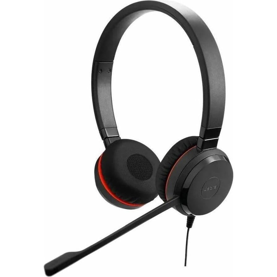 Jabra Evolve 20 Wired Headset (2025 Edition) - Dual-Ear Wired Headset for Office and Work from Home - Call Control - All Platforms - USB-C/A Connectivity - Black