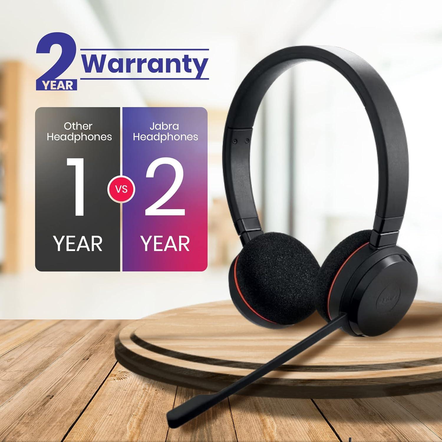 Jabra Evolve 20 MS Duo USB-A Wired Headset (10 Pack)- GTW Bundle with Microfiber Cloth (10 Pack) Office Headphones for Work