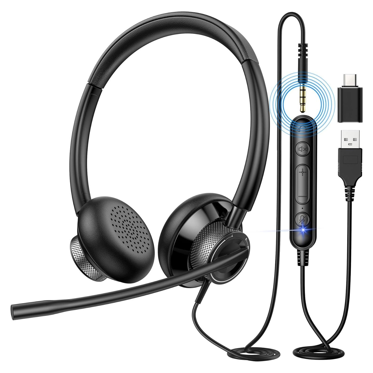 Auricular USB New Bee H362 con micrófono y control de volumen