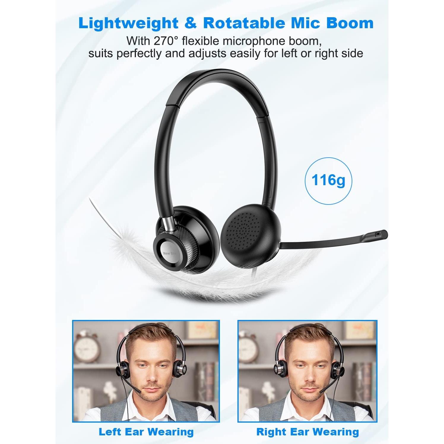 Auricular USB New Bee H362 con micrófono y control de volumen