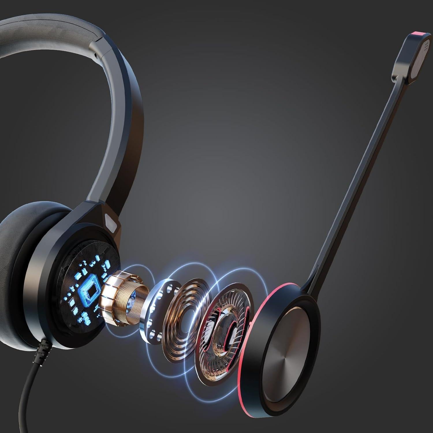 Auricular con micrófono Jiade Pro para PC USB/3.5mm Type-C