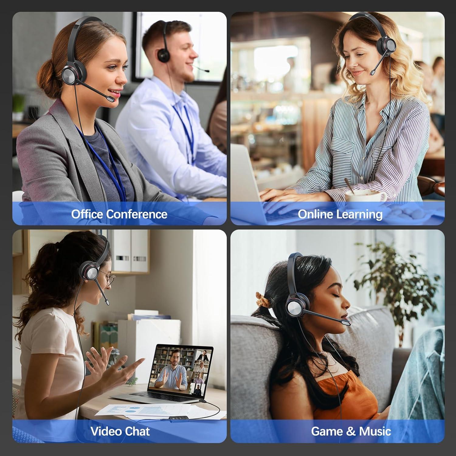 Auricular con micrófono Jiade Pro para PC USB/3.5mm Type-C