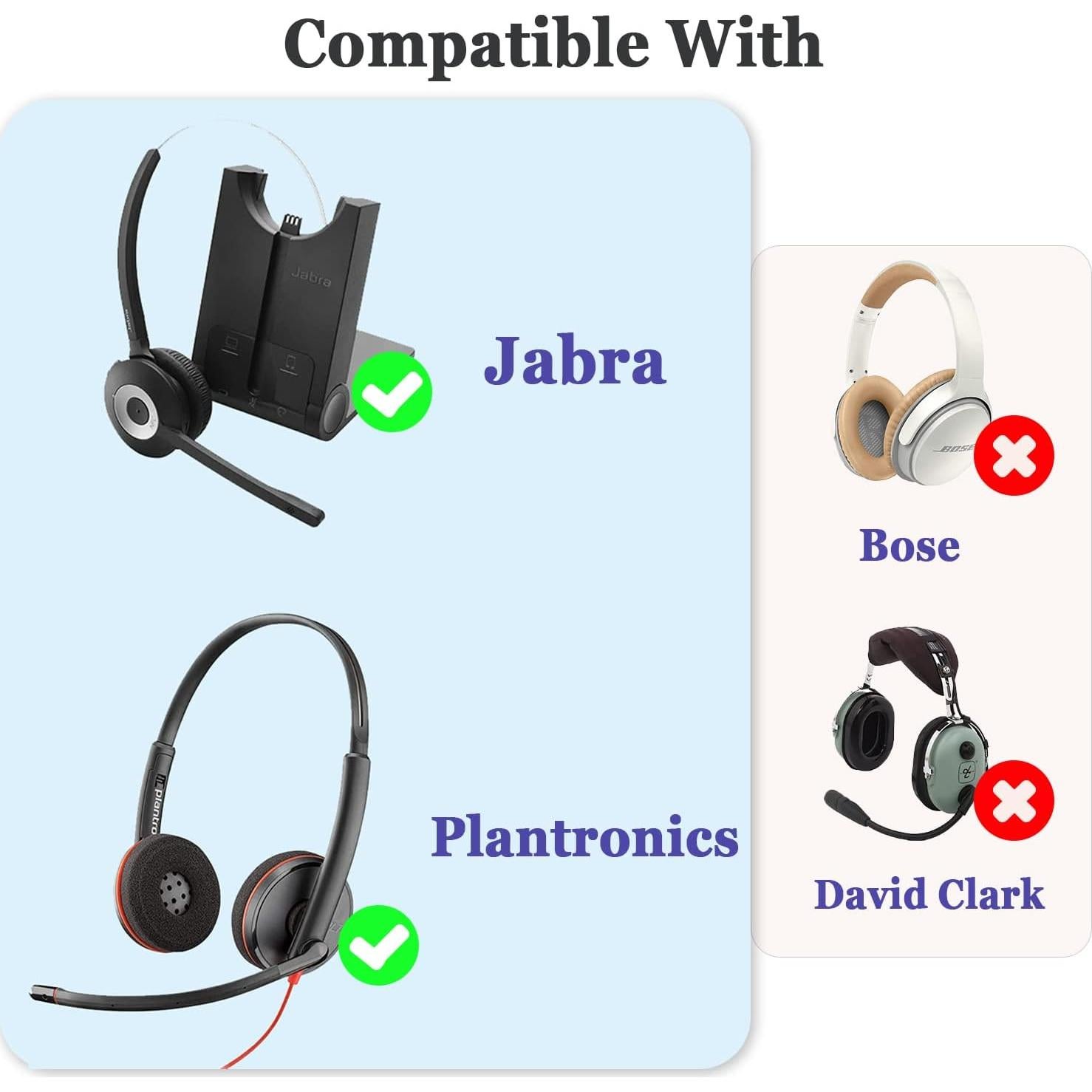 Almohadillas de Espuma CalleZ para Auriculares Plantronics Jabra - Paquete de 4