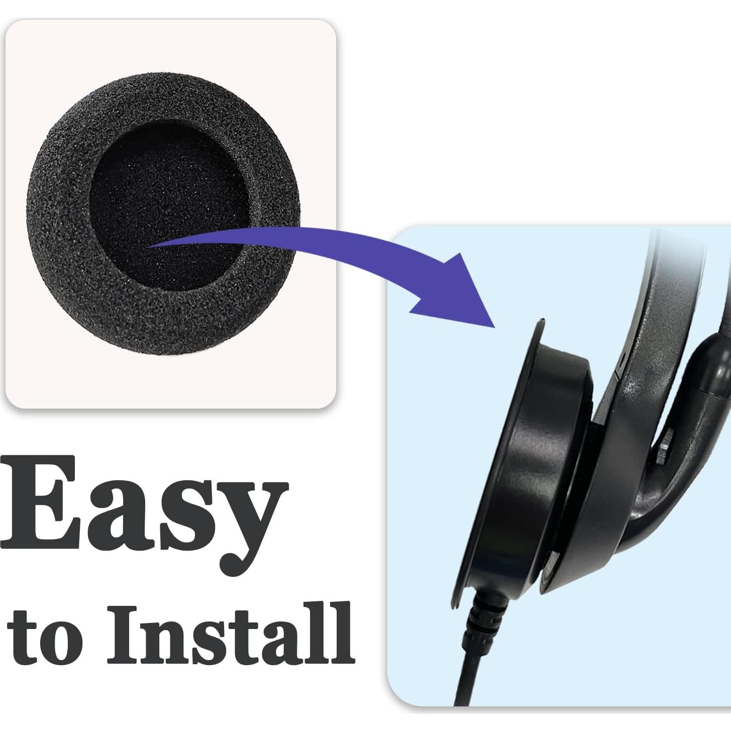 Almohadillas de Espuma CalleZ para Auriculares Plantronics Jabra - Paquete de 4