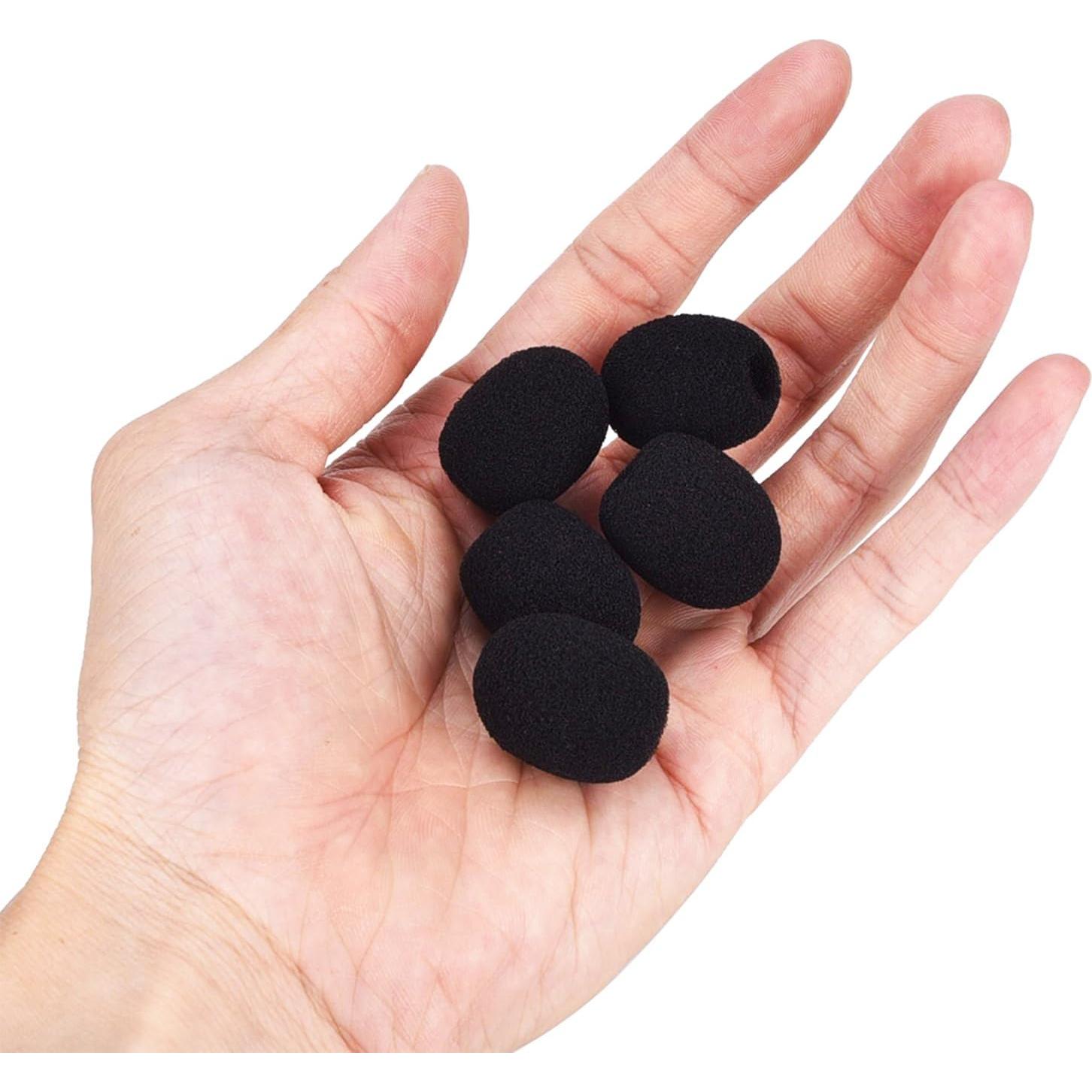 5 Filtros Antiviento eBoot para Micrófonos de Solapa - Negro