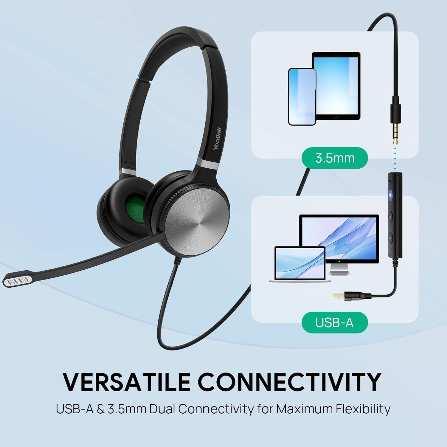 Auriculares USB Yealink UH36 Mono con Micrófono y Cancelación de Ruido