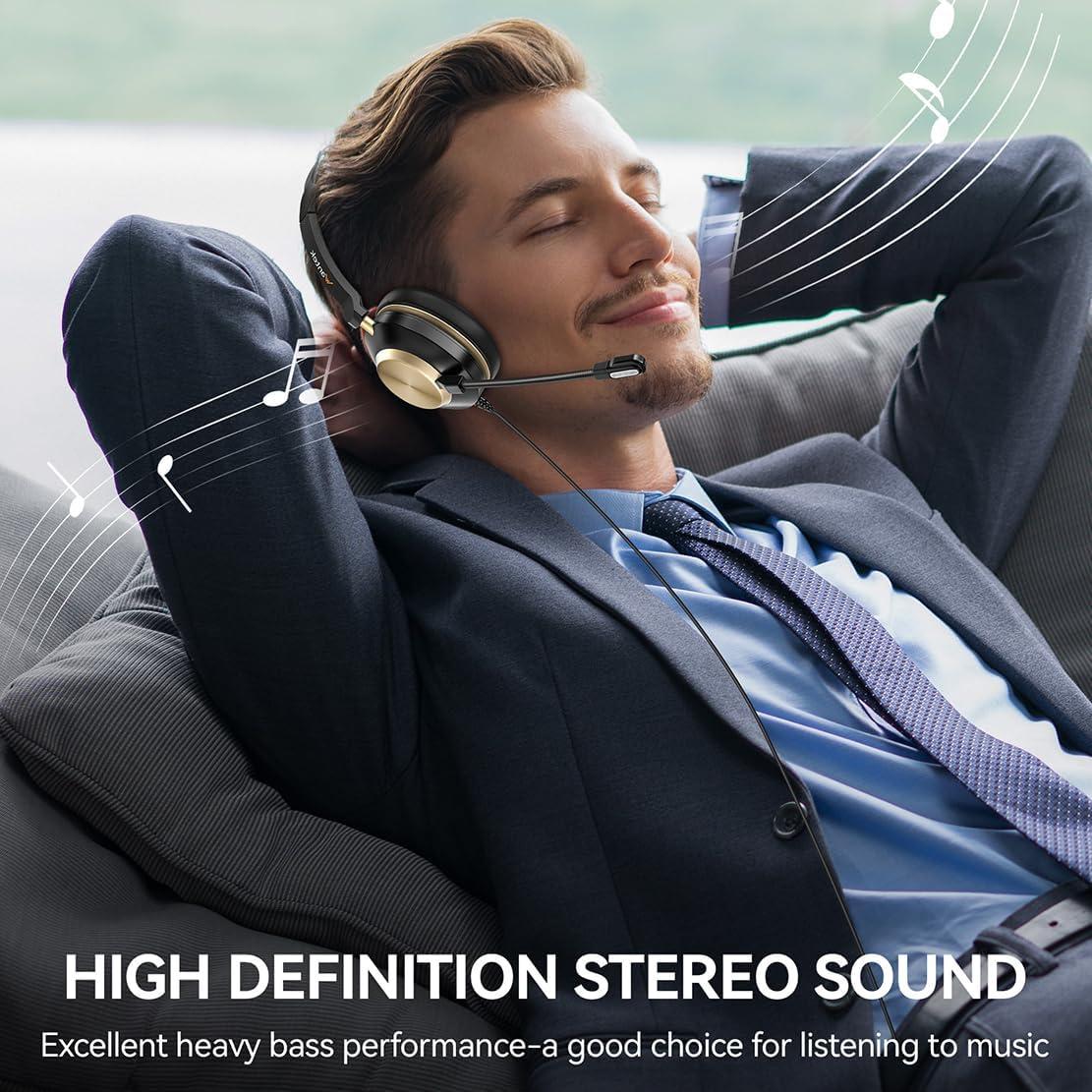 Auriculares USB Wantek 881K con micrófono y cancelación de ruido