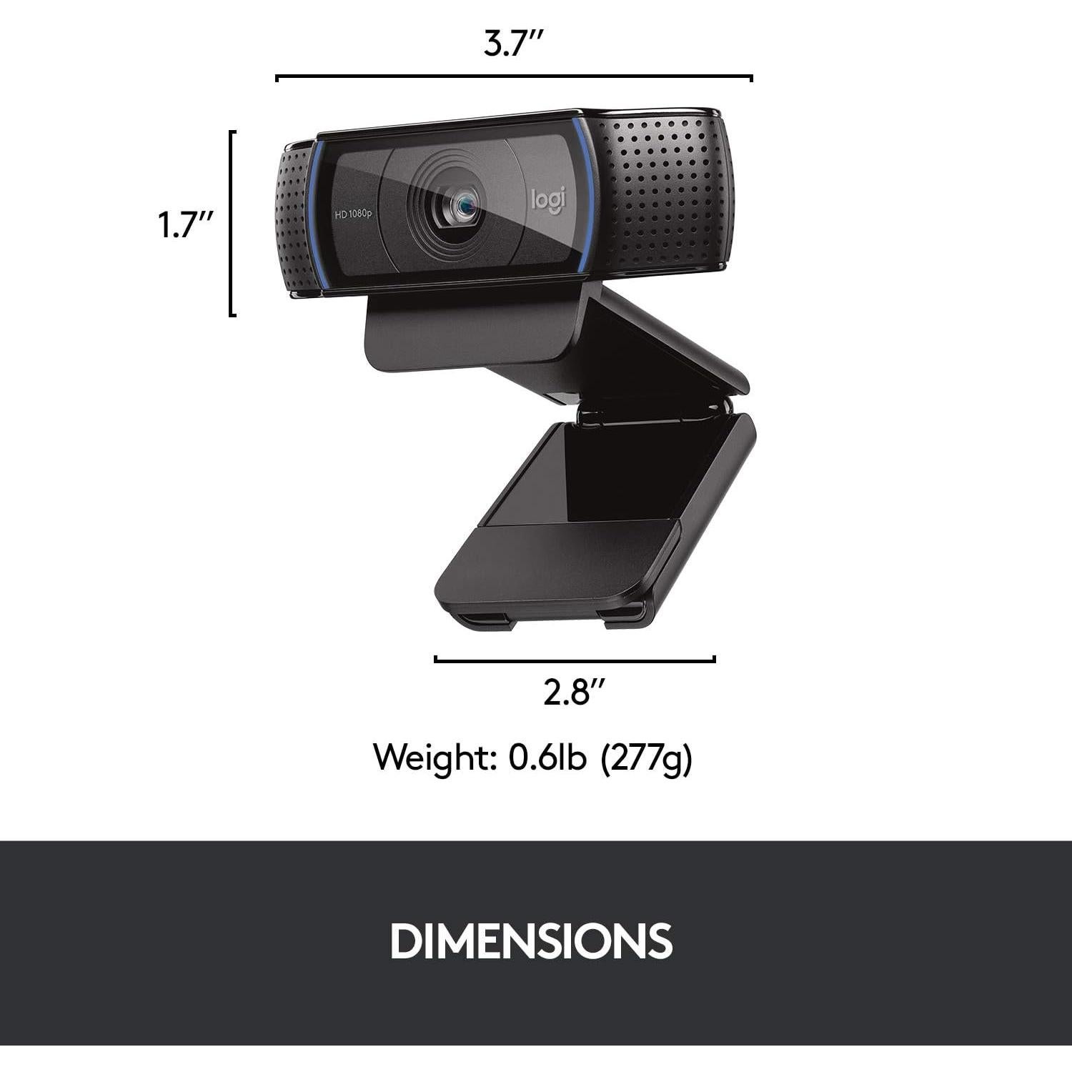 Logitech HD Pro Webcam C920, 1080p Widescreen Video Calling and Recording-(Renewed)