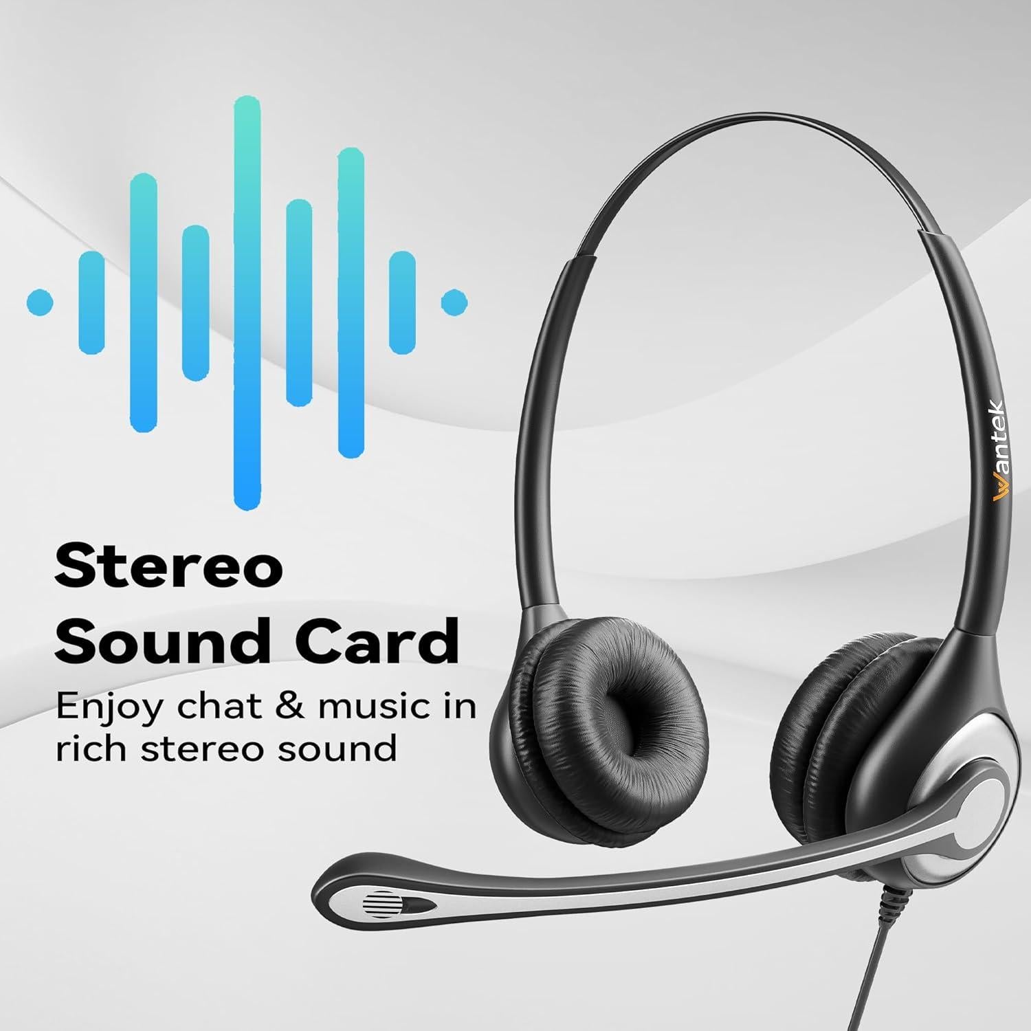 Auricular USB Wantek H-USB602-SC con micrófono y cancelación de ruido