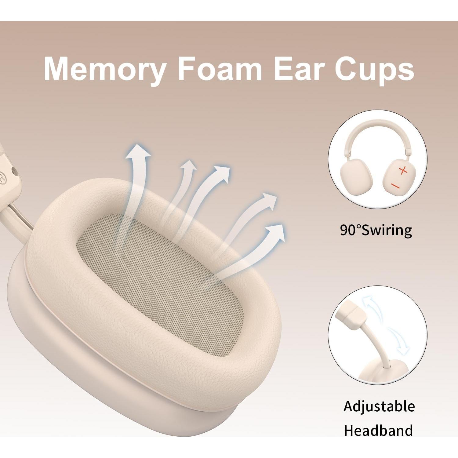 Auriculares Bluetooth Bingozones P37 Max Beige 80h Inalámbricos