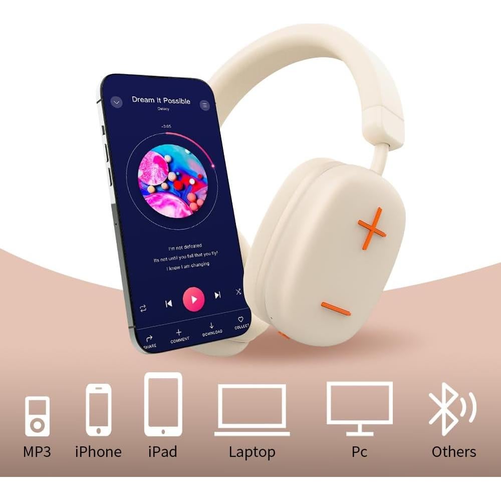 Auriculares Bluetooth Bingozones P37 Max Beige 80h Inalámbricos