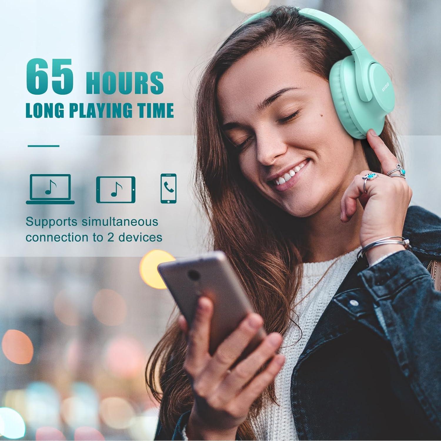 Auriculares Bluetooth KVIDIO WH201A Plegables 65h Batería