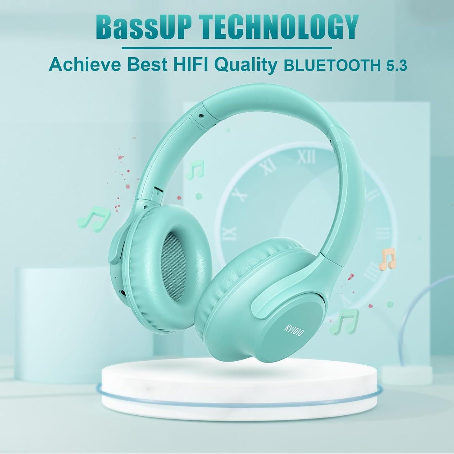 Auriculares Bluetooth KVIDIO WH201A Plegables 65h Batería