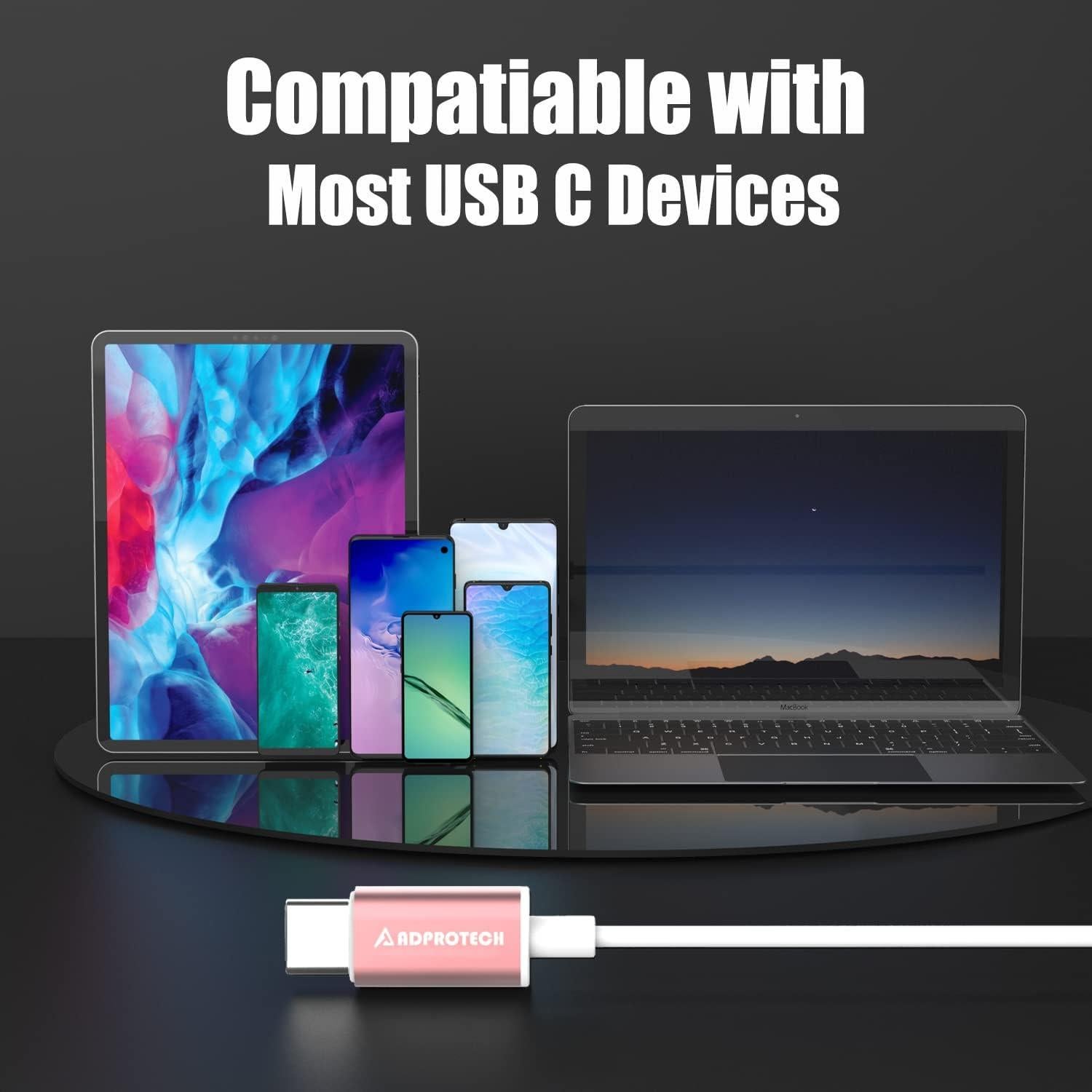 Auriculares USB C ADPROTECH Oro Rosa con Micrófono y Control