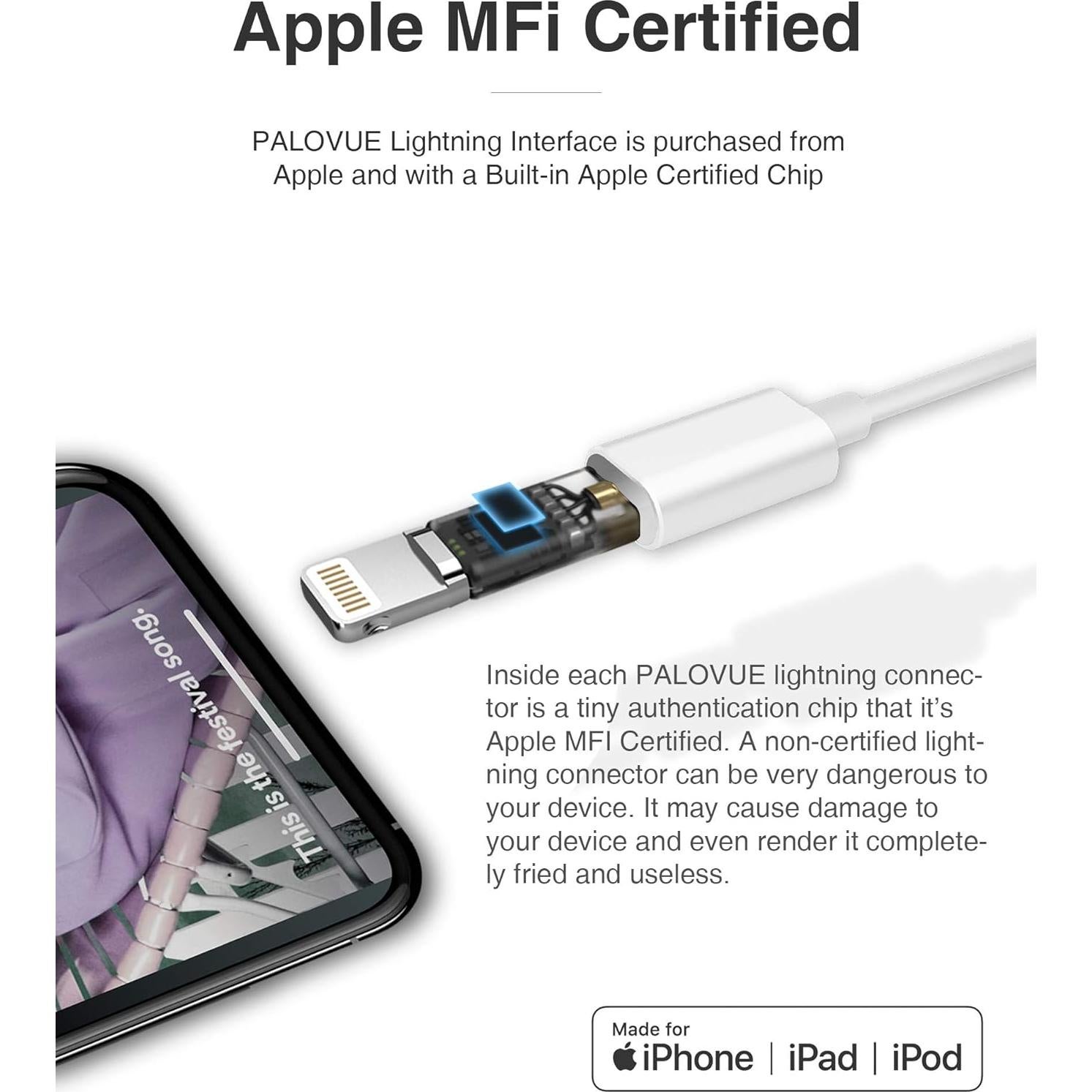 Auriculares Lightning PALOVUE SweetFlow Blanco - MFi, 10mm