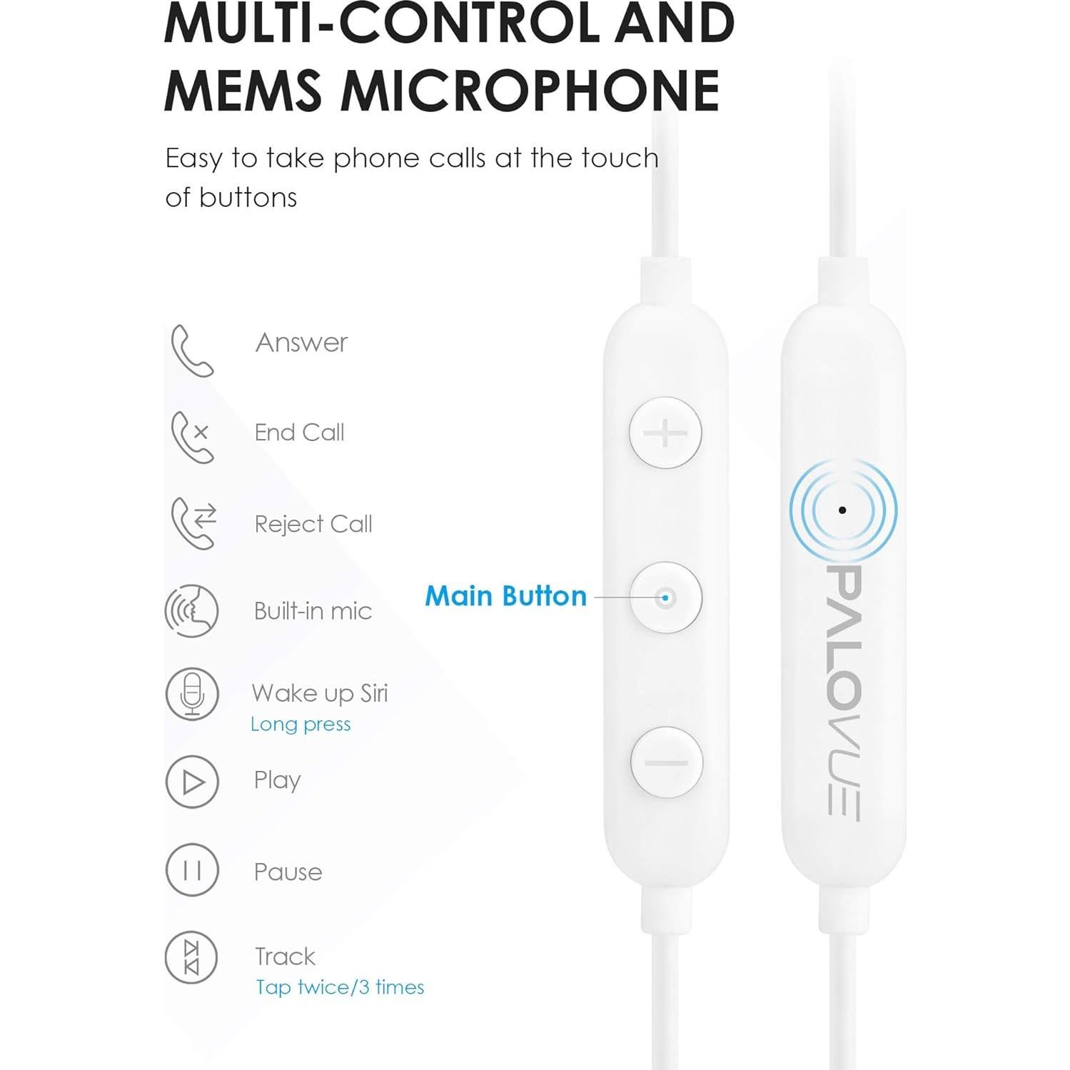 Auriculares Lightning PALOVUE SweetFlow Blanco - MFi, 10mm