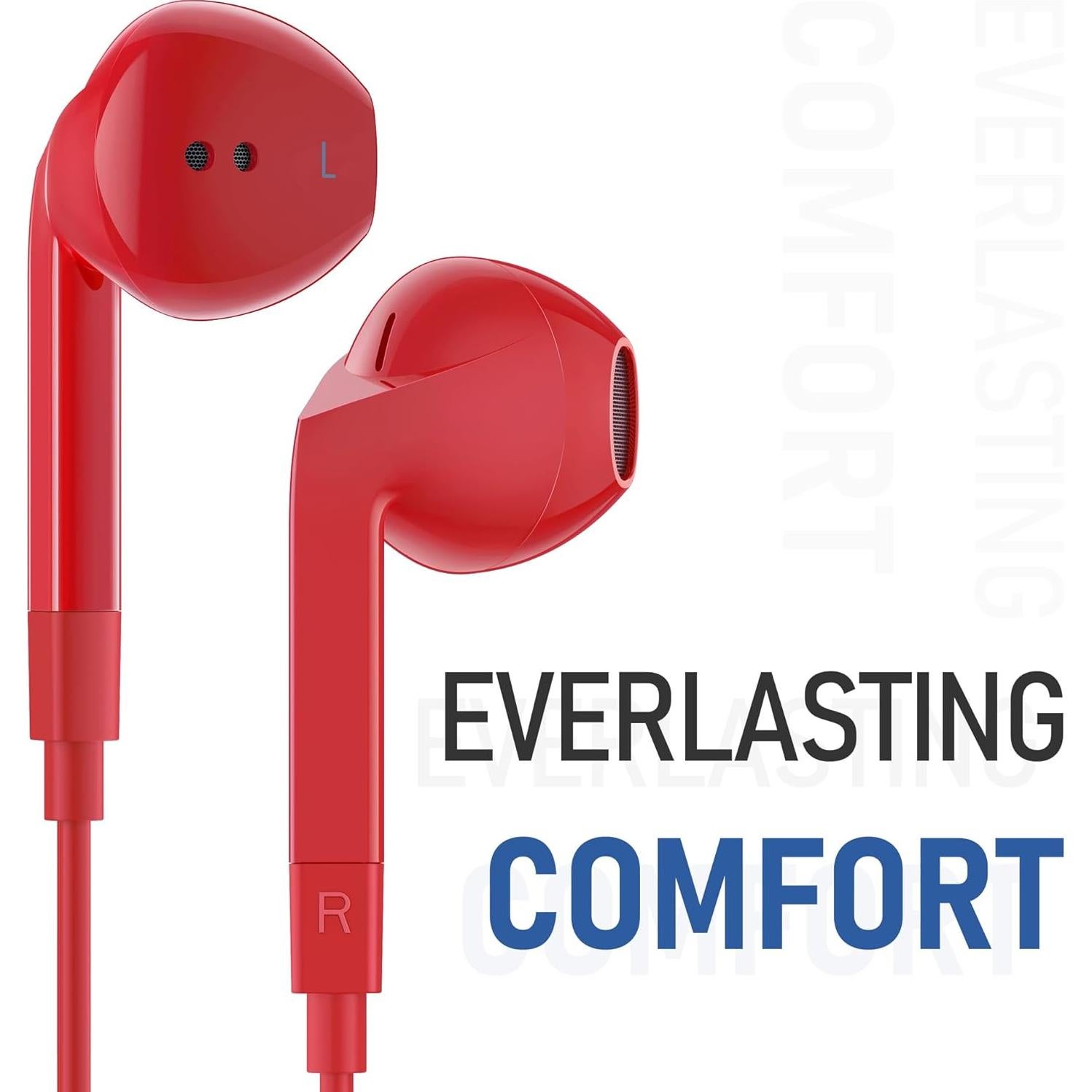 Auriculares USB-C LUDOS FEROX Rojo - Compatibles iPhone y Samsung