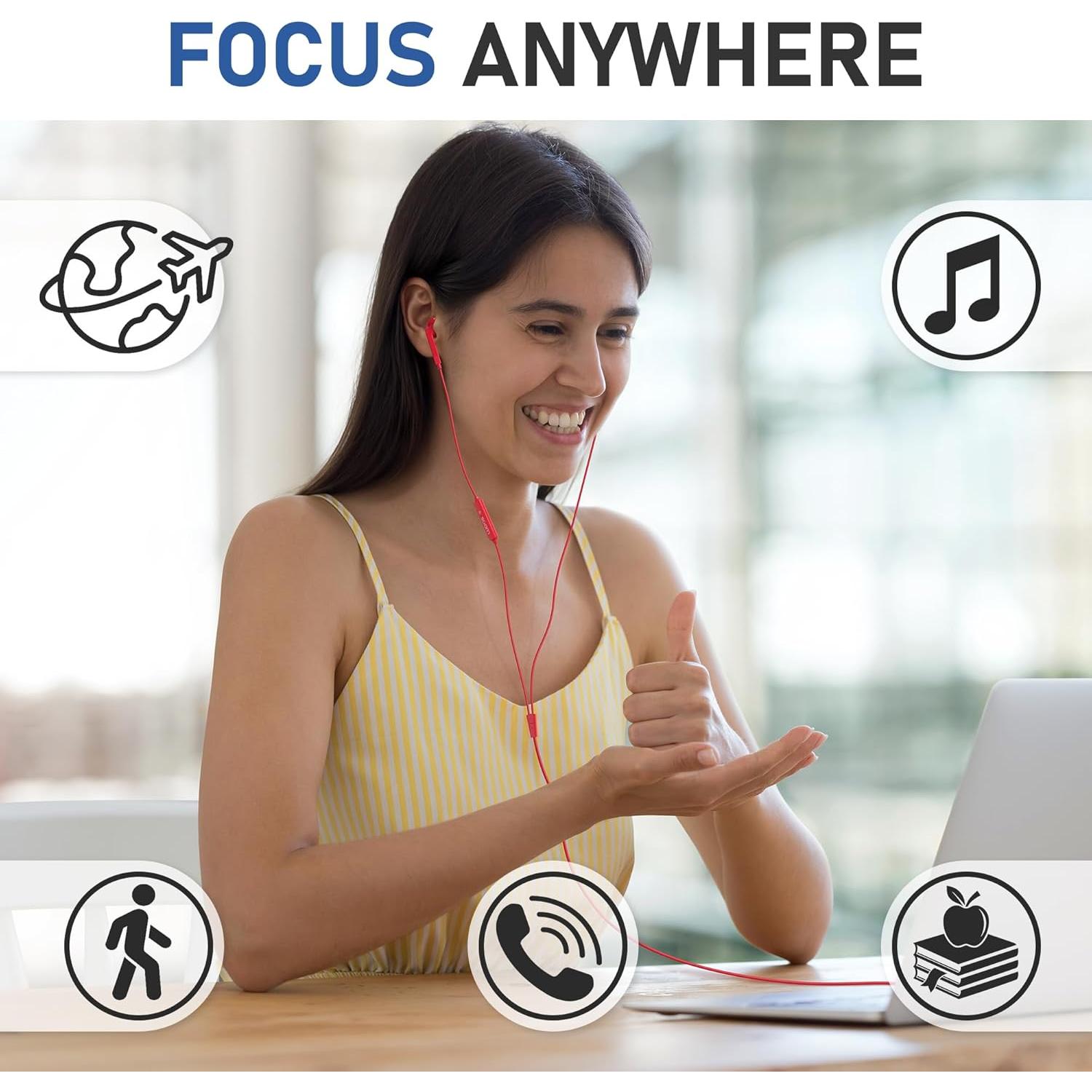 Auriculares USB-C LUDOS FEROX Rojo - Compatibles iPhone y Samsung