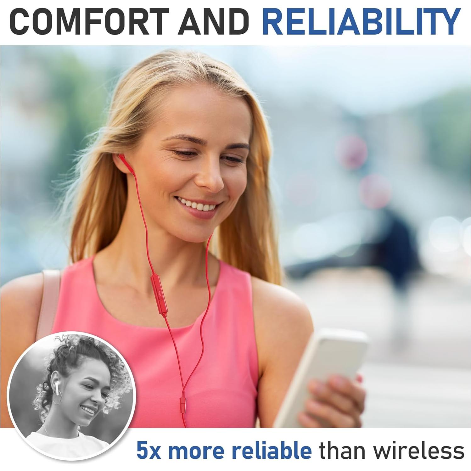 Auriculares USB-C LUDOS FEROX Rojo - Compatibles iPhone y Samsung