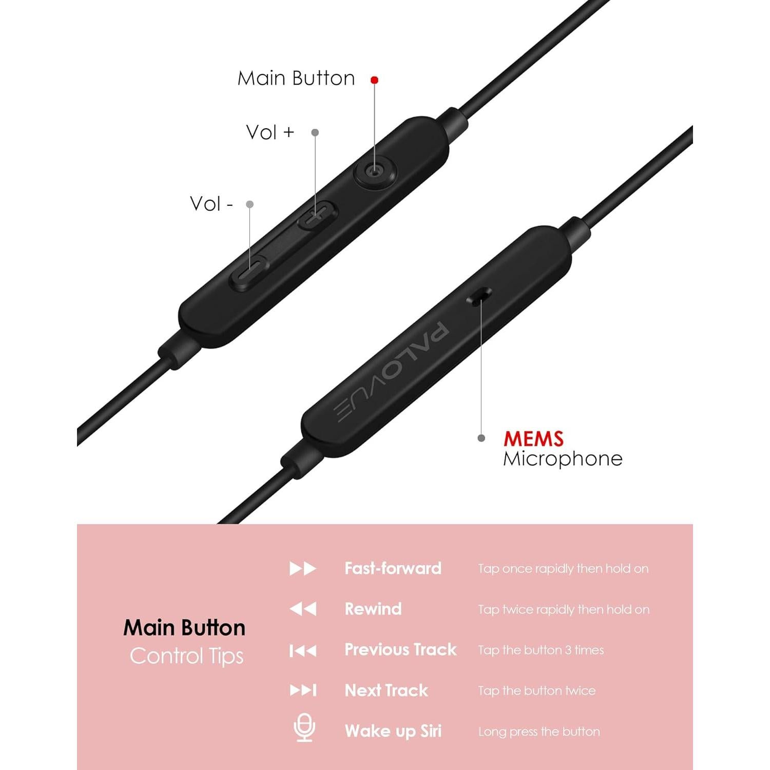 Auriculares Lightning PALOVUE EarflowPlus - Sonido Premium, 0.8m