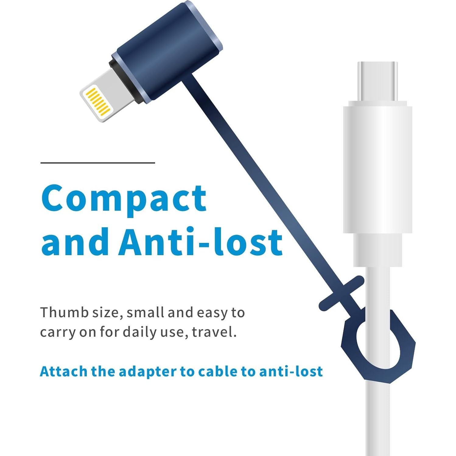 Paquete de 2 Adaptadores USB C a Lightning 30W Meenova