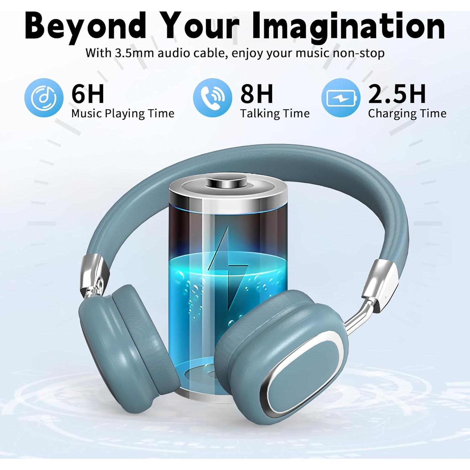 Auriculares Inalámbricos AMAFACE B35 Azul Bluetooth 5.3