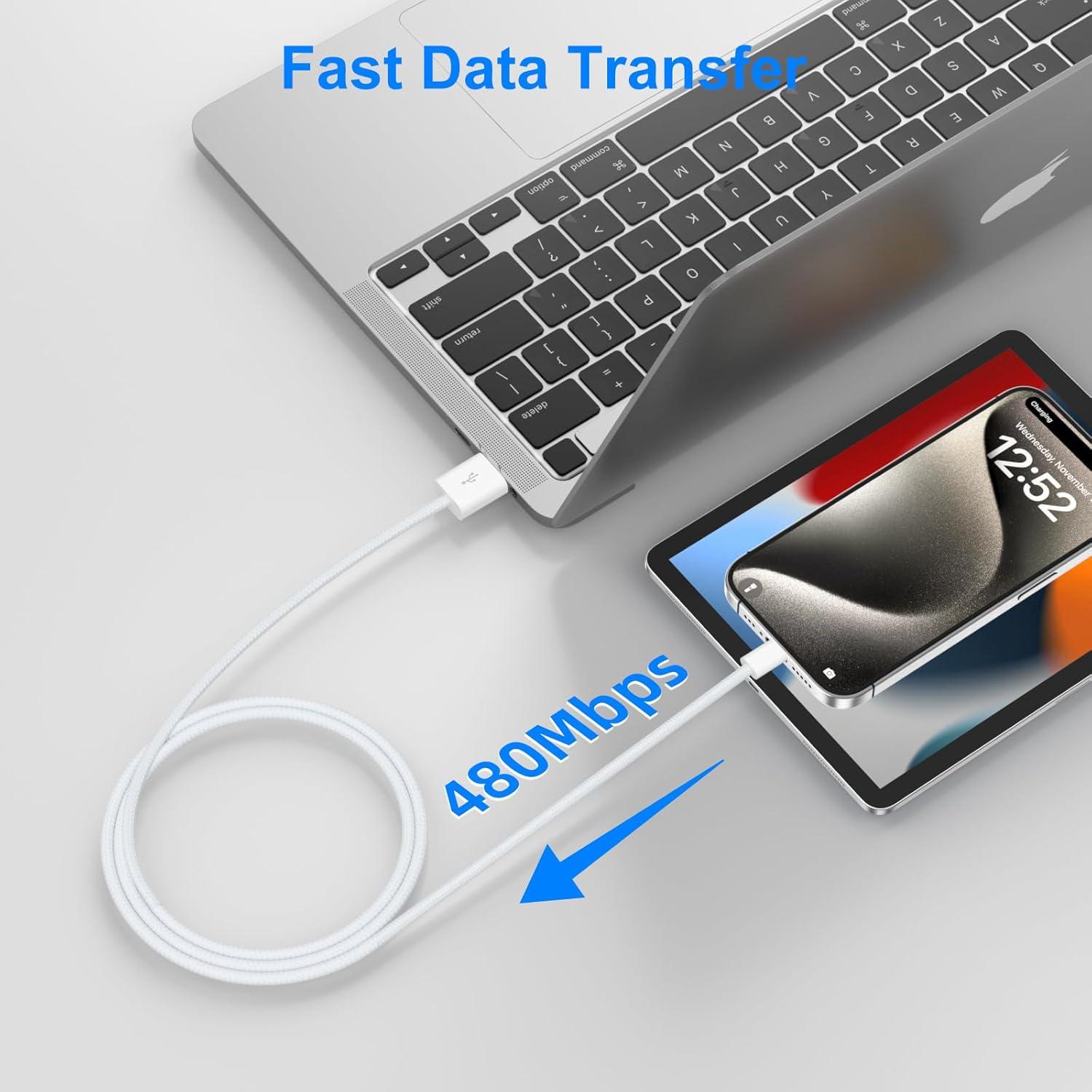 Cable USB-A a USB-C para CarPlay iPhone 15/16 Pro Max 1m