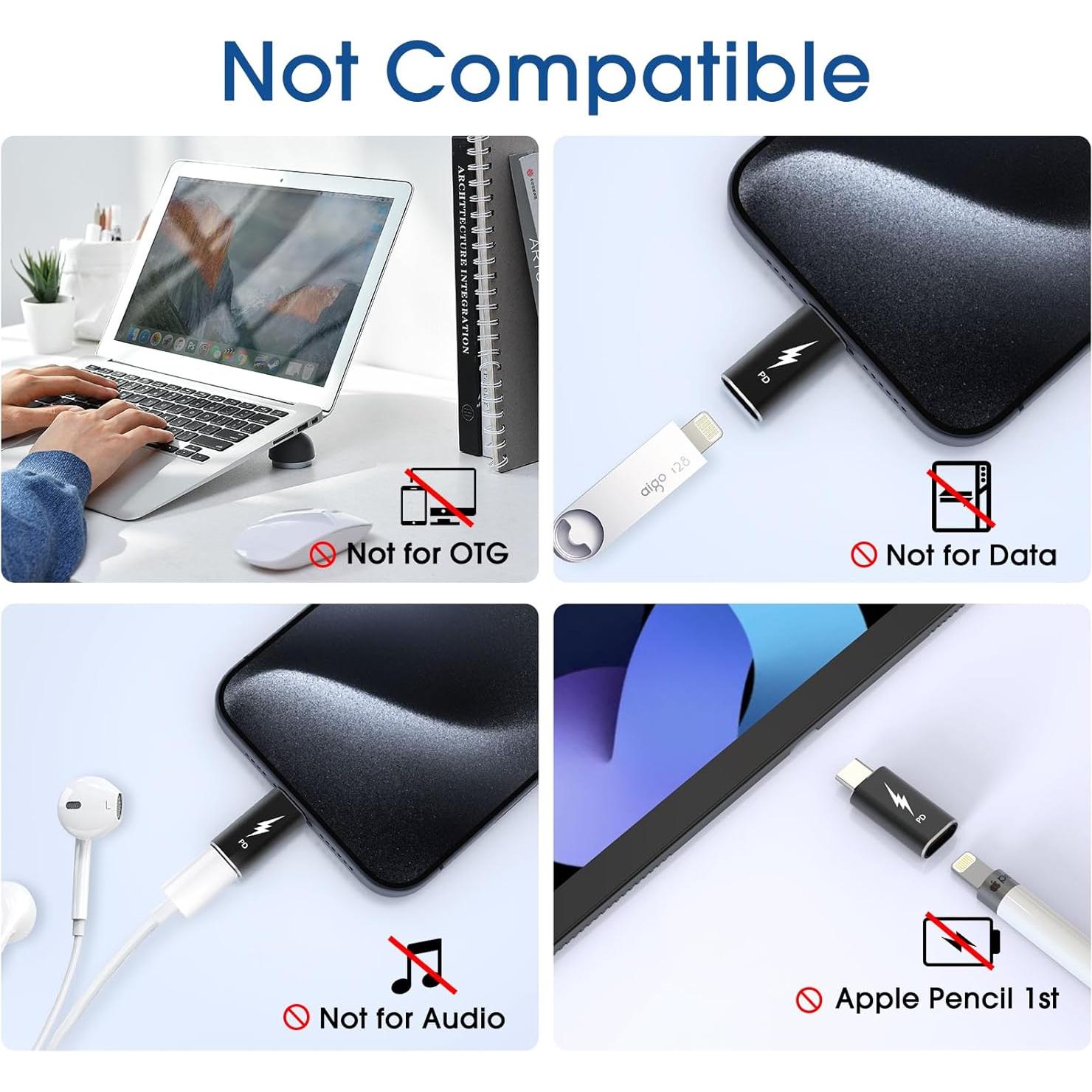 Adaptador Lightning a USB-C TechMatte 3 Paquete Carga Rápida